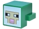 Part No: 19727pb002  Name: Creature Head Pixelated with Black and White Eyes, Bright Pink Nose, Tan Face with Dark Tan Outline on White Background Pattern (Minecraft Sheep)