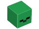 Lot ID: 399838305  Part No: 19729pb005  Name: Minifigure, Head, Modified Cube with Pixelated Black Eyes and Dark Green Nose Pattern (Minecraft Zombie)