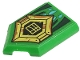 Part No: 22385pb242  Name: Tile, Modified 2 x 3 Pentagonal with Dark Green Skin, Medium Azure Scales and Gold Armor Plates Pattern (Sticker) - Set 71766