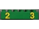 Lot ID: 94343717  Part No: 2300pb001  Name: Duplo, Brick 2 x 6 with Yellow Numbers 2 and 3 Pattern