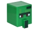 Lot ID: 378643650  Part No: 23766pb003  Name: Minifigure, Head, Modified Cube Tall with Raised Rectangle with Pixelated Dark Green Unibrow, Dark Red Eyes, and Dark Green Nose Pattern (Minecraft Zombie Villager)