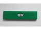 Part No: 2431pb0310 Name: Tile 1 x 4 with Silver 'CITY' on Green Background Pattern (Sticker) - Set 60020 Part No: 2431pb0310 Name: Tile 1 x 4 with Silver 'CITY' on Green Background Pattern (Sticker) - Set 60020