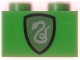 Part No: 3004px10  Name: Brick 1 x 2 with HP Slytherin Shield Pattern