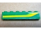 Part No: 3009pb187L  Name: Brick 1 x 6 with Lime and Yellow Stripes Pattern Model Left Side (Sticker) - Set 4589