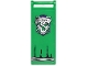 Part No: 30292pb010  Name: Flag 7 x 3 with Bar Handle with 'Slytherin' and Snake in Shield Pattern (Sticker) - Set 4842