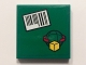 Lot ID: 390734209  Part No: 3068pb1007  Name: Tile 2 x 2 with Barcode and Box and Arrows and Globe on Green Background Pattern (Sticker) - Set 60101