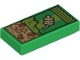 Lego part: Tile 1 x 2 with Tan Granola Bar with Reddish Brown Grains and Seeds and Lime Wrapping Pattern