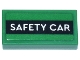 Part No: 3069pb1438  Name: Tile 1 x 2 with White 'SAFETY CAR' on Black Stripe Pattern (Sticker) - Set 76925