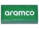 Part No: 3069pb1439  Name: Tile 1 x 2 with White 'aramco' Logo Pattern (Sticker) - Set 76925
