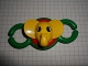 Lot ID: 331178362  Part No: 31697pb02  Name: Primo Teether Chain Link with Red Center and Yellow Elephant Head