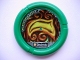 Lot ID: 485570711  Part No: 32171pb042  Name: Throwing Disk with Throwbot Amazon / Slizer Jungle 7 Pips, LEGO Technic Logo, and Glowing Swirled Wood Pattern