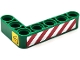Part No: 32526pb035L  Name: Technic, Liftarm, Modified Bent Thick L-Shape 3 x 5 with Red and White Danger Stripes and Black Exclamation Mark in Danger Triangle Pattern Model Left Side (Stickers) - Set 42080