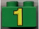 Lot ID: 306660670  Part No: 3437pb006  Name: Duplo, Brick 2 x 2 with Number 1 Yellow Pattern