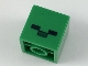 Part No: 35530pb01  Name: Minifigure, Head, Modified Small Cube with 2 Black Rectangles and 1 Dark Green Rectangle Pattern (Minecraft Baby Zombie)