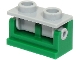 Lego part: Hinge Brick 1 x 2 with Light Bluish Gray Top Plate (3937 / 3938)