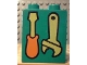 Part No: 4066pb118  Name: Duplo, Brick 1 x 2 x 2 with Screwdriver and Wrench Pattern