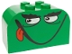 Part No: 4744pb08  Name: Slope, Curved 4 x 2 x 2 Double with 4 Studs with Monster Face Smiling, Tongue Pattern
