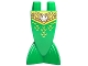 Part No: 53494pb04  Name: Tail, Mermaid / Merman Straight with Gold Scales and Belt with Silver Shell Pattern