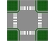 Part No: 611p01  Name: Baseplate, Road 32 x 32 8-Stud Crossroads with Road Pattern