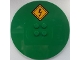 Part No: 6177pb013  Name: Tile, Round 8 x 8 with 4 Studs in Center with Electricity Danger Sign Pattern (Sticker) - Set 60052