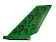 Part No: 6239pb080  Name: Tail Shuttle with Dark Purple Question Marks on Green Background Pattern on Both Sides (Stickers) - Set 76120