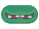 Part No: 66857pb024  Name: Tile, Round 2 x 4 Oval with Red Open Mouth Smile with Bright Green Lips and 4 White Teeth Pattern (Super Mario Garbage Can Ghost Lower Face)
