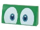 Part No: 88930pb156  Name: Slope, Curved 2 x 4 x 2/3 with Bottom Tubes with Dark Turquoise and Dark Blue Eyes on White Background Pattern (Big Spike)