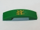 Part No: 93273pb076  Name: Slope, Curved 4 x 1 x 2/3 Double with Gold Ninjago Logogram 'LL' Pattern
