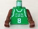 Part No: 973bpb154c01  Name: Torso NBA Boston Celtics #8 (Green Jersey) Pattern / Brown NBA Arms