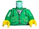 Part No: 973pb0161c01  Name: Torso Harry Potter Gilderoy Green Vest Pattern / Green Arms / Yellow Hands