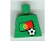 Part No: 973pb0783  Name: Torso Soccer Portuguese Goalie, Portuguese Flag Sticker Front, White Number Sticker Back Pattern (specify number in listing)