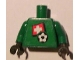 Part No: 973pb0825c01  Name: Torso Soccer Swiss Goalie, Swiss Flag Sticker Front, White Number Sticker Back Pattern (specify number in listing) / Green Arms / Black Hands