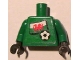 Part No: 973pb0826c01  Name: Torso Soccer Welsh Goalie, Welsh Flag Sticker Front, White Number Sticker Back Pattern (specify number in listing) / Green Arms / Black Hands