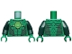 Part No: 973pb1221c01  Name: Torso Muscles Outline with Green Lantern Logo Pattern / Dark Green Arms / Green Hands