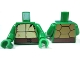 Part No: 973pb1342c01  Name: Torso Tan and Dark Tan Turtle Shell with Crack, Dark Brown Belt Pattern / Green Arms / Green Hands