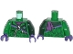 Part No: 973pb1654c01  Name: Torso Batman Zipper Jacket with Question Marks and Dark Purple Scarf Pattern / Dark Green Arm Left / Green Arm Right / Dark Purple Hands