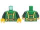 Lot ID: 385024577  Part No: 973pb1748c01  Name: Torso Muscles Outline with Yellow Harness Straps and Utility Belt Pattern / Dark Green Arms / Yellow Hands