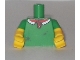 Lot ID: 403948714  Part No: 973pb1771c01  Name: Torso Polo Shirt with Red and White Collar, Pizza Sauce Stains on Front Pattern / Yellow Arms with Molded Green Short Sleeves Pattern / Yellow Hands
