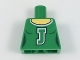 Part No: 973pb2888  Name: Torso Female Cheerleader Uniform with Capital Letter J and White Trim, Yellow Neck Pattern