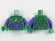 Part No: 973pb2981c01  Name: Torso Armor with Lex Luthor Warsuit with Green Hexagon Logo and Dark Purple Plates Pattern / Dark Purple Arms / Green Hands