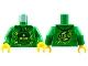 Part No: 973pb3970c01  Name: Torso Hoodie with Ninjago Lloyd's Head, Logogram 'L' and Name on Back Pattern / Green Arms / Yellow Hands
