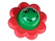 Part No: pri067pb02  Name: Primo Rattle Flower with 8 Red Petals and Smiley Face Pattern