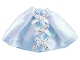 Part No: belvskirt29  Name: Belville, Clothes Skirt Long, Satin with 3 Silver Bows Pattern and Iridescent Blue Layer (5834)