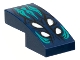 Part No: 11477pb124  Name: Slope, Curved 2 x 1 x 2/3 with 4 White Eyes, Dark Turquoise Hair Pattern