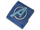 Part No: 15068pb252  Name: Slope, Curved 2 x 2 x 2/3 with Metallic Light Blue Avengers Logo Pattern (Sticker) - Set 76143
