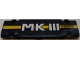 Part No: 15458pb008  Name: Technic, Panel Plate 3 x 11 x 1 with 'MKIII 42055' on Dark Blue and Yellow Stripe Pattern (Sticker) - Set 42055