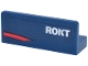 Part No: 23950pb007R  Name: Panel 1 x 3 x 1 with White 'ROKT' and Red Curved Line Pattern Model Right Side (Sticker) - Set 77243