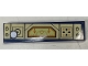 Part No: 2431pb794  Name: Tile 1 x 4 with Control Panel with Screen, Joystick, and Buttons on Gold Background Pattern (Sticker) - Set 72001