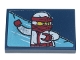 Part No: 26603pb138R  Name: Tile 2 x 3 with White and Red Ninja Video Arcade Game Sign Pattern Model Right Side (Sticker) - Set 71741
