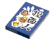 Part No: 26603pb222  Name: Tile 2 x 3 with White Cloud, Pig, Monkey King, Minifigure Head, and Black Chinese Logogram '捏面人' (Noodle Man) Pattern (Sticker) - Set 80108